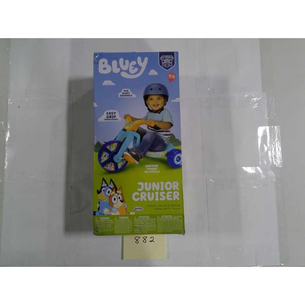 Bluey Junior Cruiser Tricycle Toddler Ride-On Blue 18-36M New Damaged Box